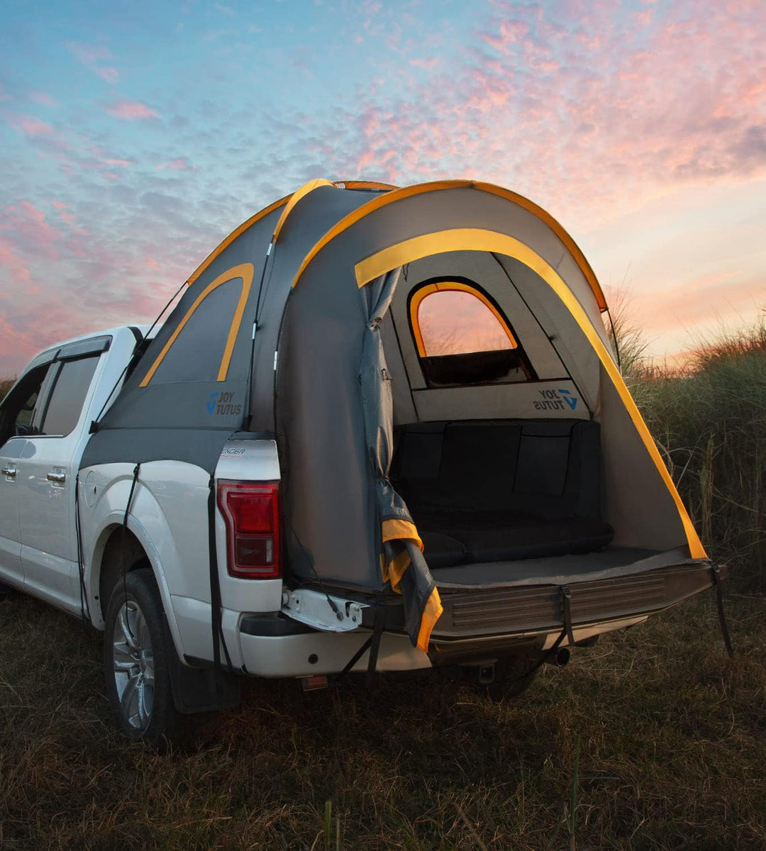 JOYTUTUS Pickup Truck Tent 2.0, 5.5'-6' Camping Preferred - Orange - Kemimoto