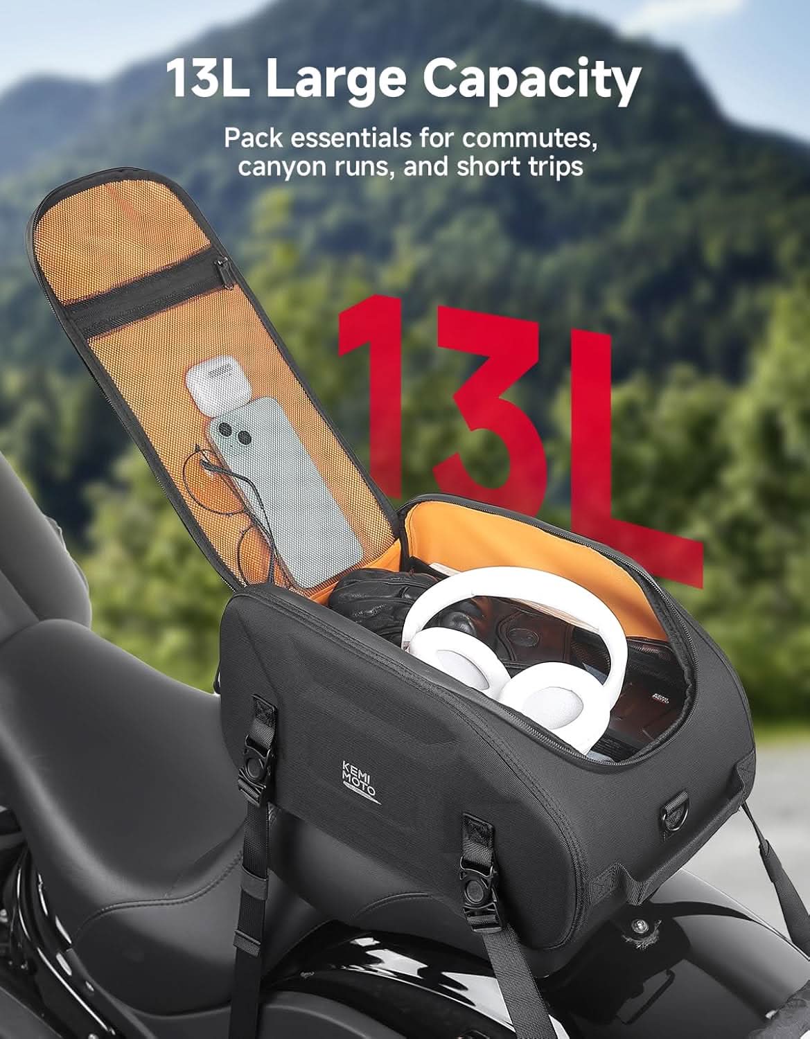 13L Waterproof Tail Bag For Motorcycle – Kemimoto