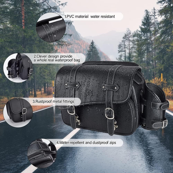 Motorcycle Leather Saddlebag for Rebel 250,300,500 - Kemimoto