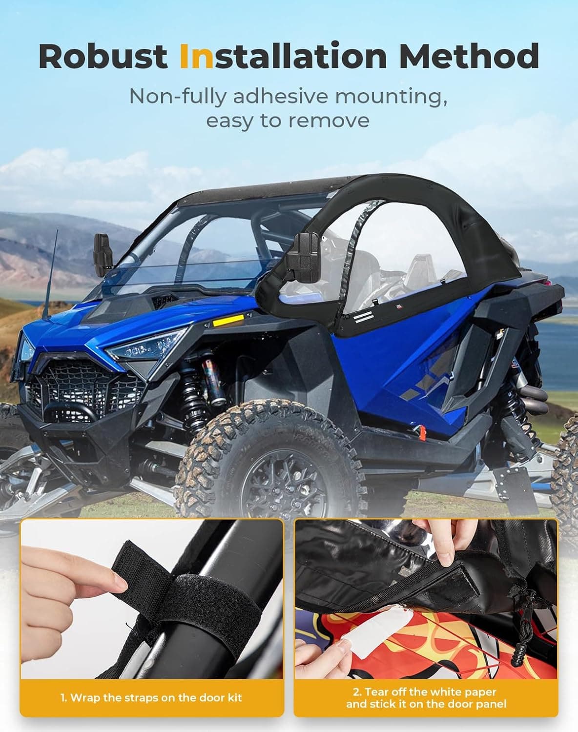 Upper Doors Soft Cab Enclosures for Polaris RZR PRO R 2022-2024 - Kemimoto