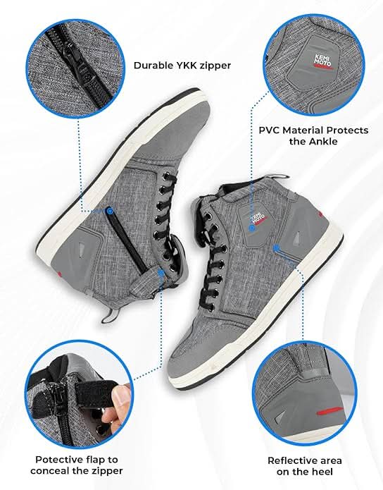 Motorcycle Shoes for Men - Durable Protective Riding Boots - Kemimoto