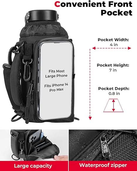 Water Bottle Holder Bag For YETI Stanley SLM 32 oz|40 oz - Kemimoto