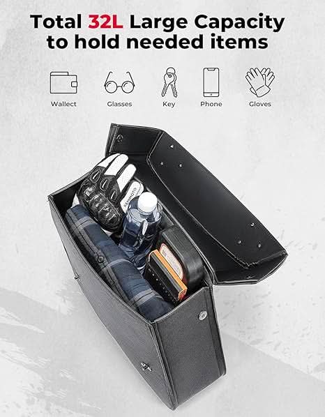 Motorcycle Leather Saddle Bags for Sportster 883 - Kemimoto