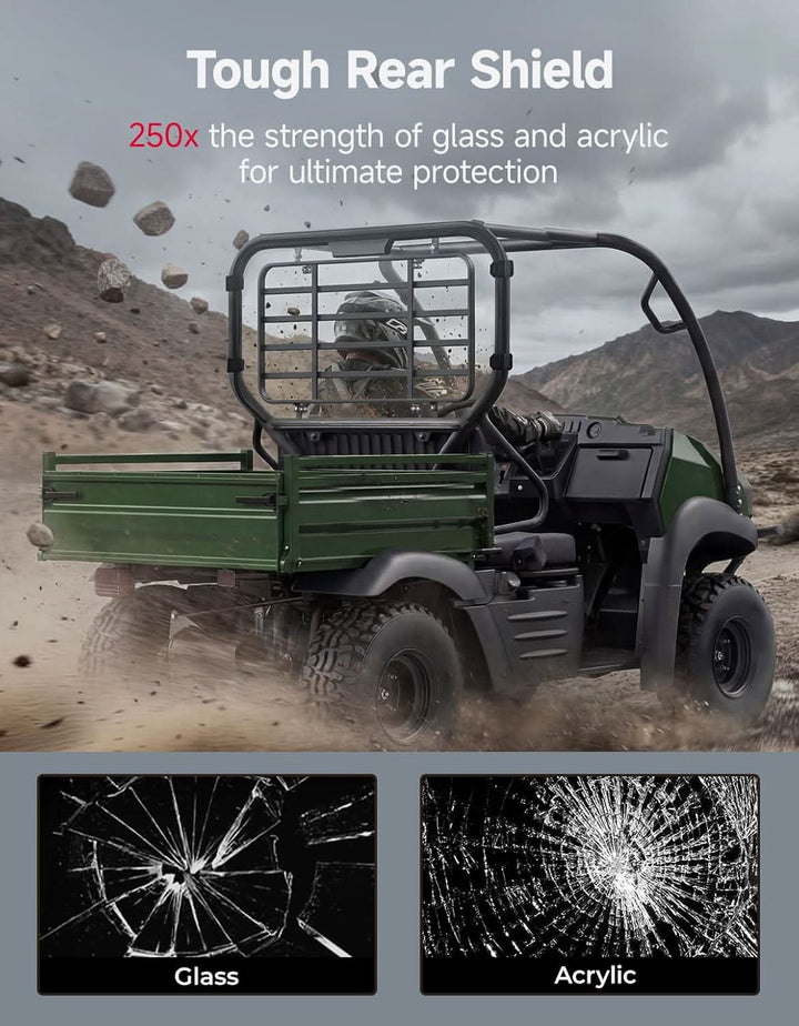UTV Rear Windshield For Kawasaki Mule SX - Kemimoto