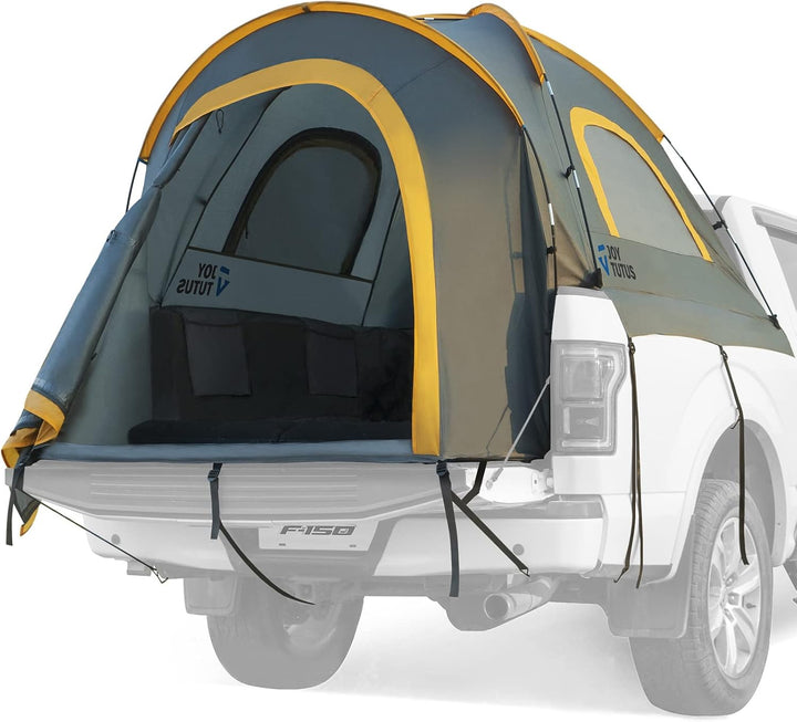 JOYTUTUS Pickup Truck Tent 2.0, 5.5'-6' Camping Preferred - Orange - Kemimoto