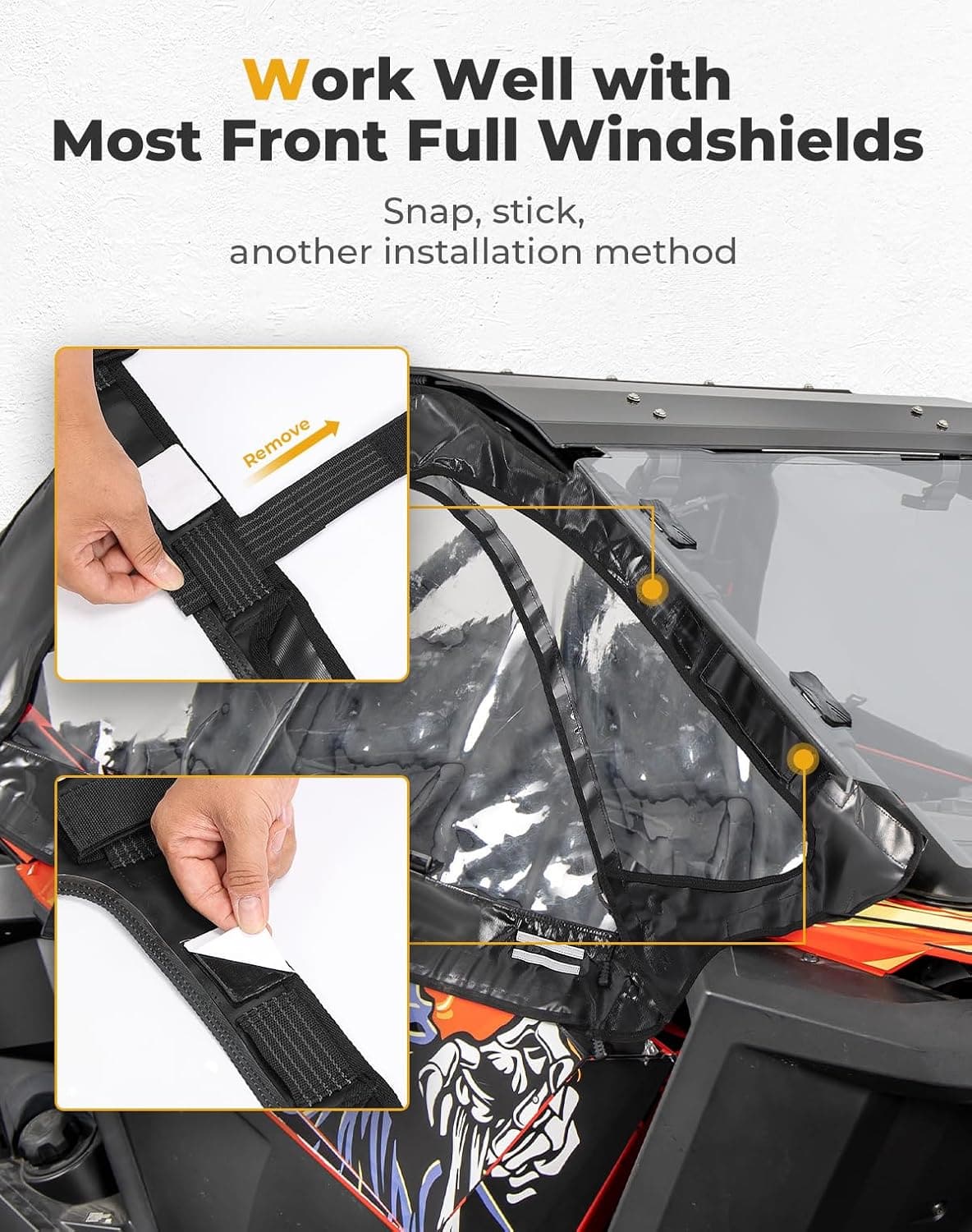 Upper Doors Soft Cab Enclosures for Polaris RZR PRO R 2022-2024 - Kemimoto