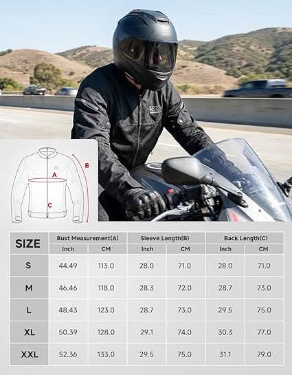 Men’s Mesh Jacket with CE Armor For Motorcycle Riding - Kemimoto