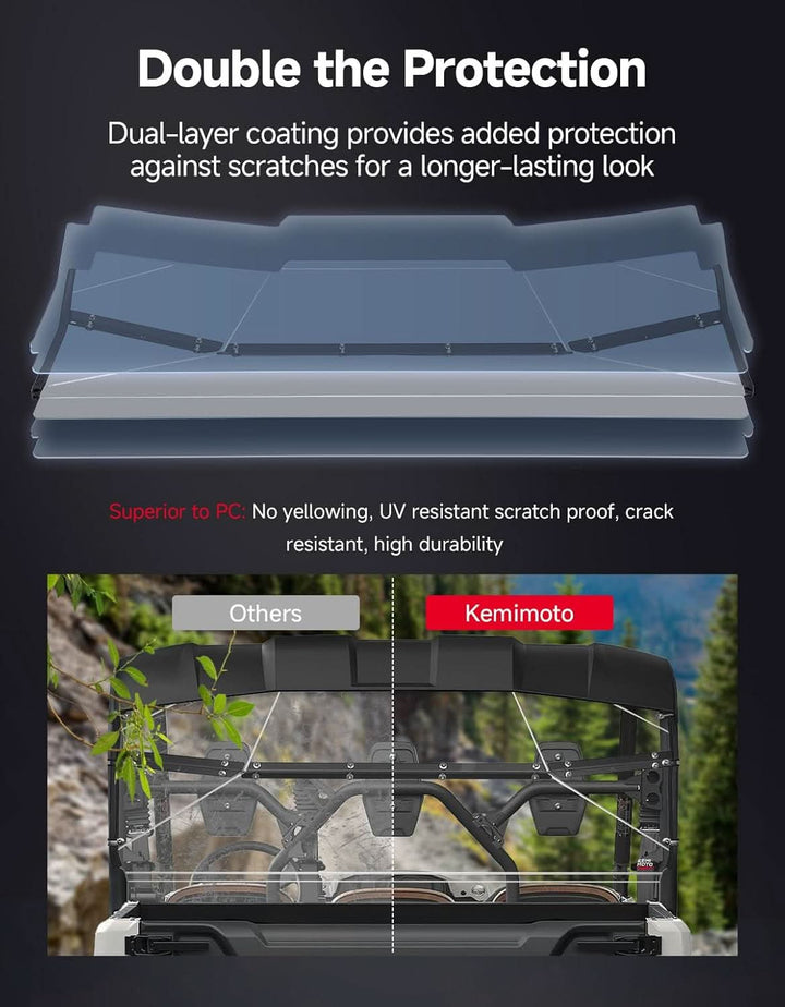 UTV Rear Windshield For Yamaha Viking - Kemimoto