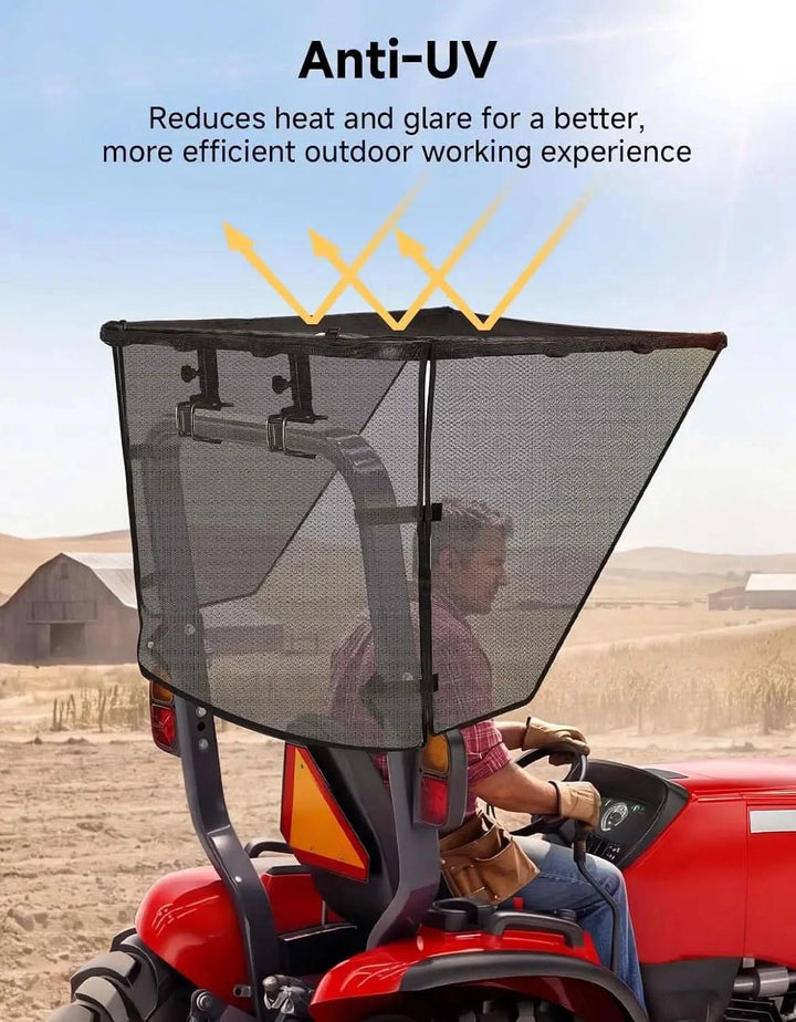 Tractor Sun Shade Canopy with 3-Side Shade for John Deere, Kubota, Cub Cadet