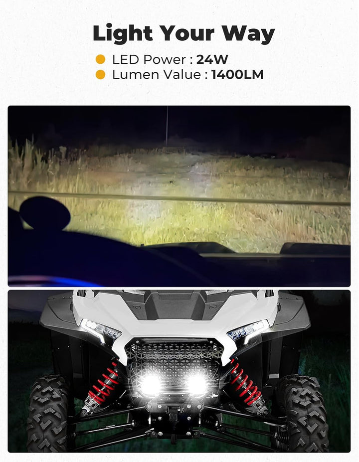 Aluminum Front Grill with Light for Polaris RZR XP 1000 / 4 2024-2025 - Kemimoto