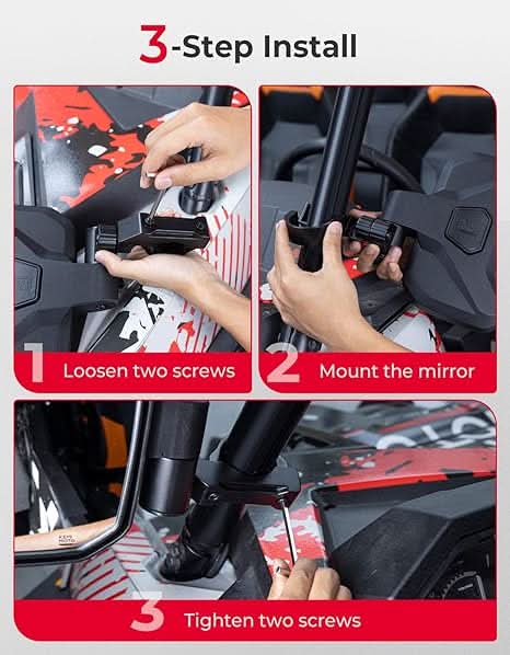UTV Side Mirrors for Polaris RZR|Can-Am|CFMOTO Zforce