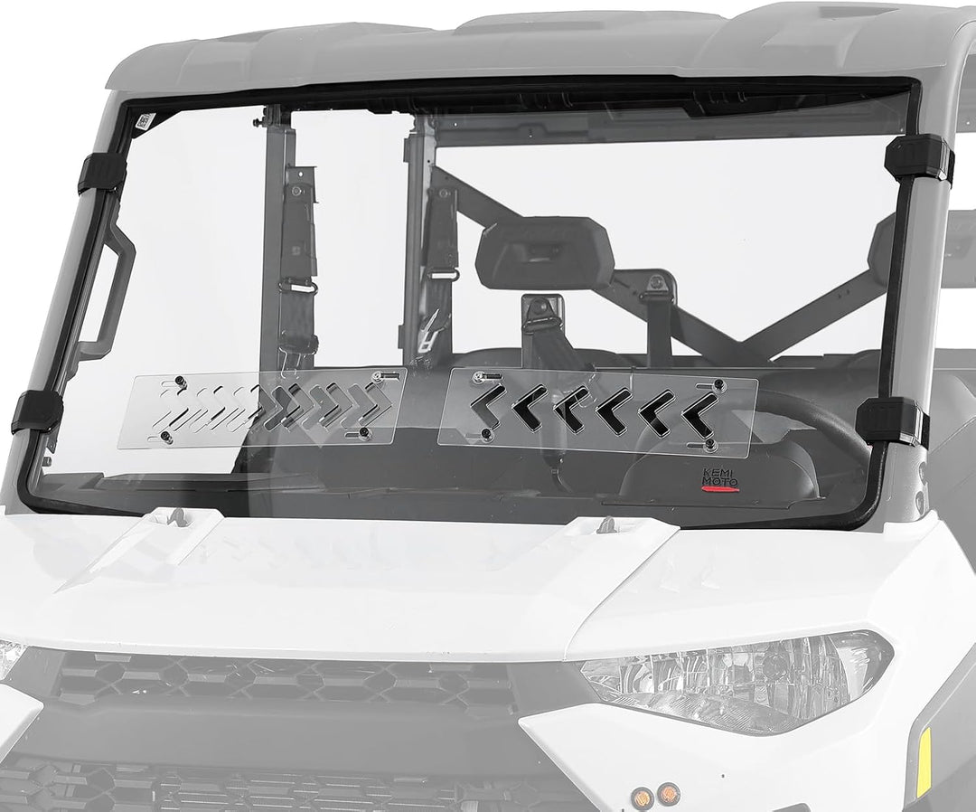 2-IN-1 Vented Windshield for Polaris Ranger XP 900/XP 1000/Crew 2014-2025 - Kemimoto
