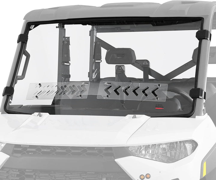 2-IN-1 Vented Windshield for Polaris Ranger XP 900/XP 1000/Crew 2014-2025 - Kemimoto