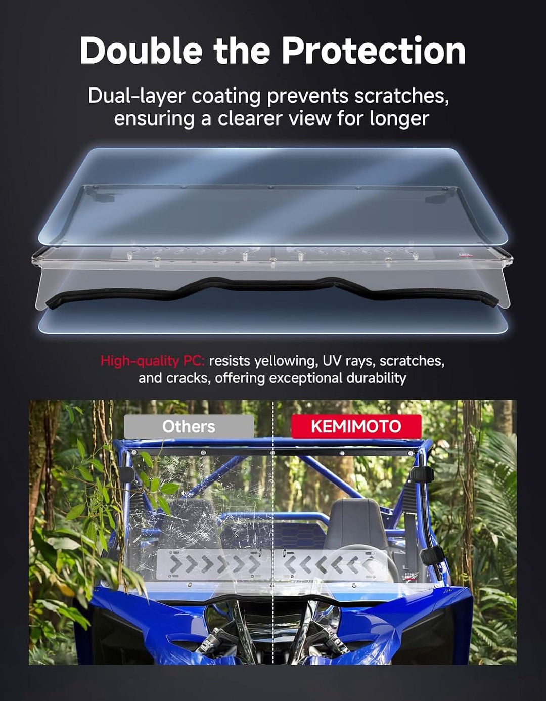 UTV Vented Windshield For YAMAHA YXZ