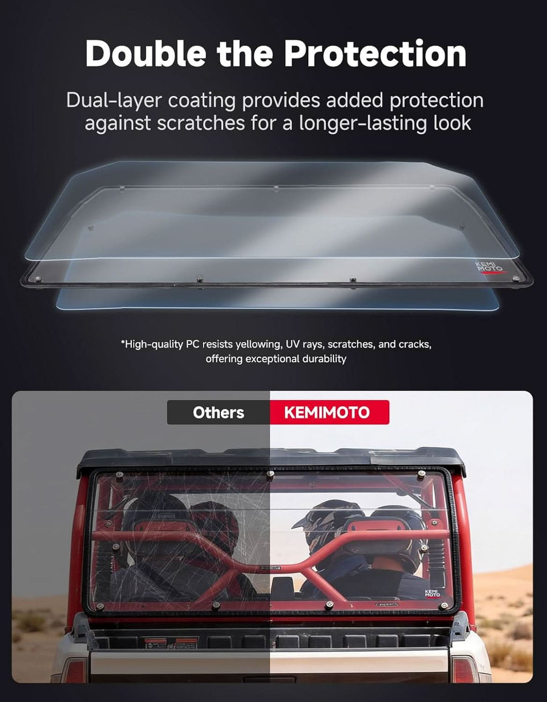 UTV Rear Windshield For Segway Fugleman UT10 - Kemimoto