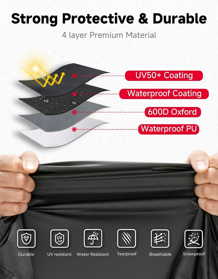 Heavy-Duty Waterproof UTV Cover for Polaris RZR XP 1000, Can-Am Defender, CFMOTO ZFORCE – 2 Seater - Kemimoto