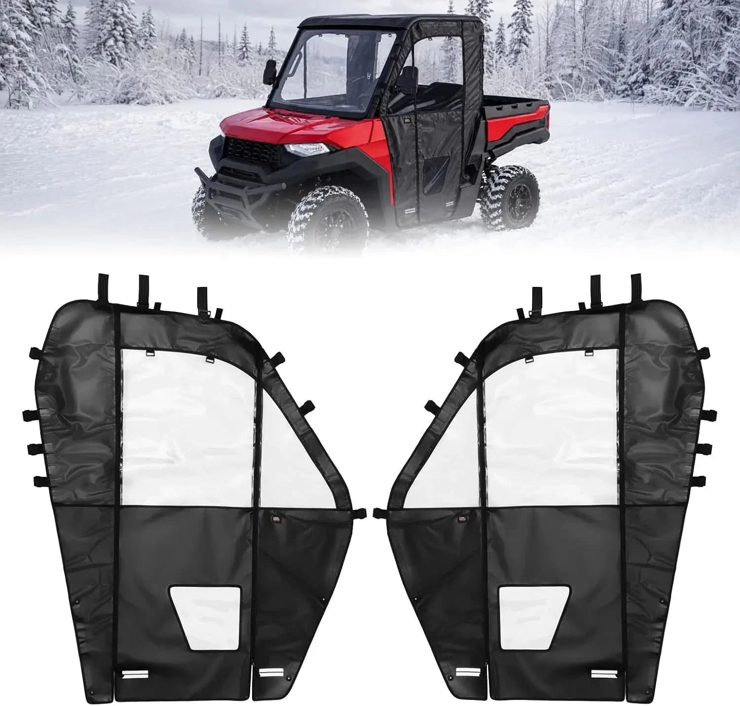 UTV Soft Cab Enclosure Doors with YKK Zipper for Polaris Ranger 570 Full Size / 800 XP