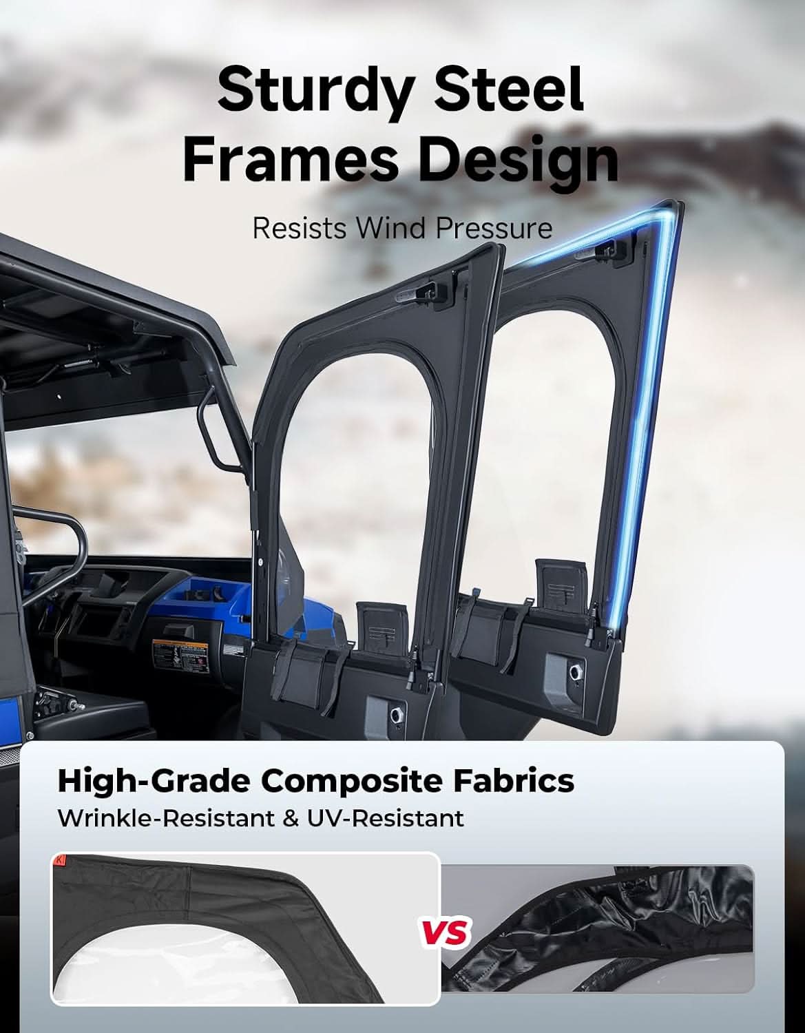 UTV Framed Upper Door Kits For Kawasaki Mule Pro