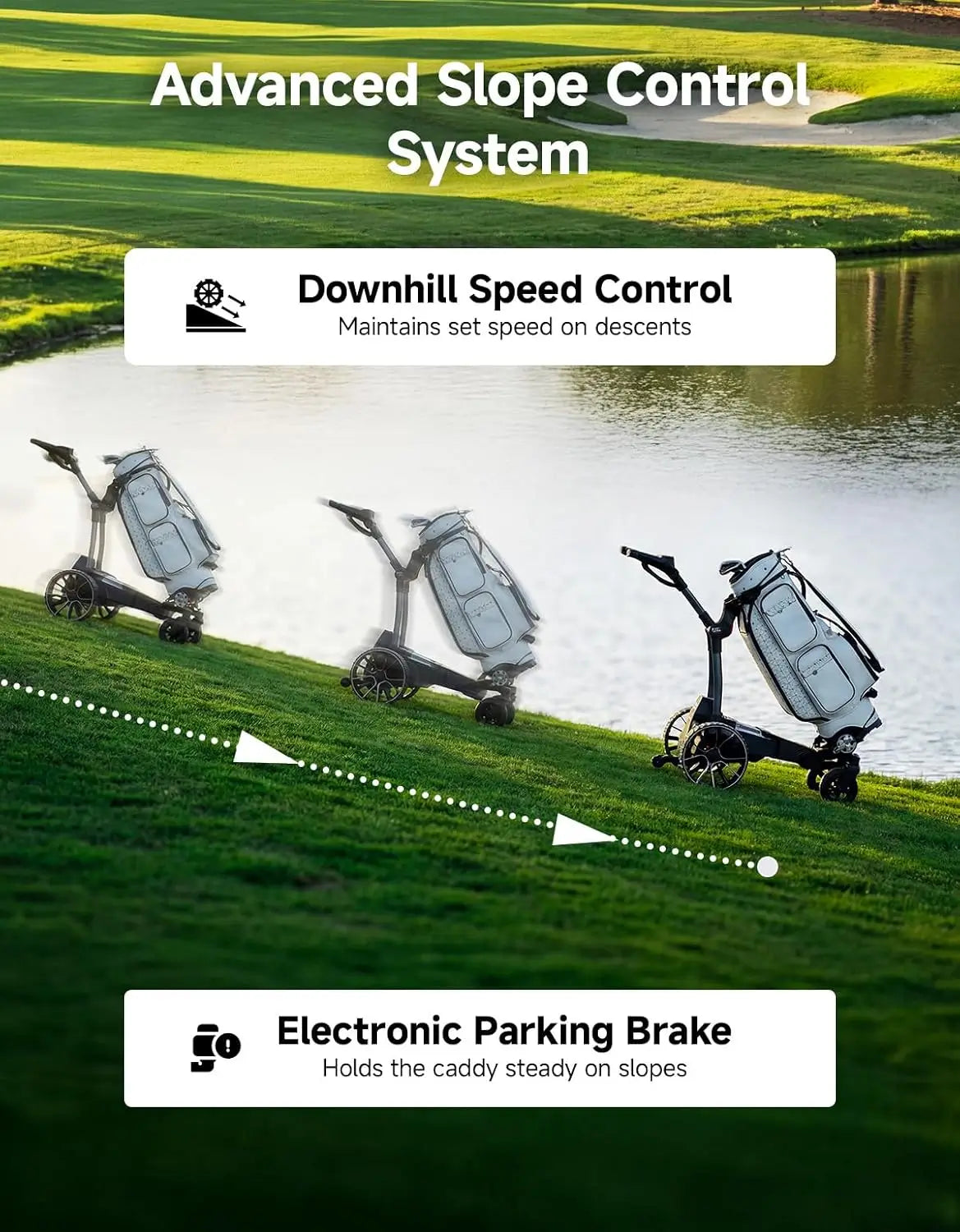 KEMIMOTO ApexR Electric Golf Push Cart with Remote Control, 36 Hole