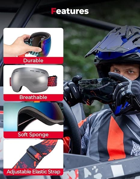 Motorcycle Goggles UV Protection Clear Vision - Kemimoto