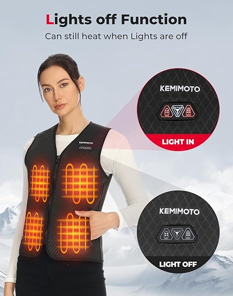 Heated Vest for Men & Women with Battery Pack Included - Kemimoto