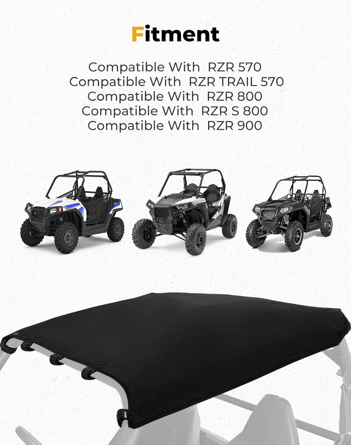1680D Oxford Fabric Roof for RZR 570/Trail 570/800 - Kemimoto