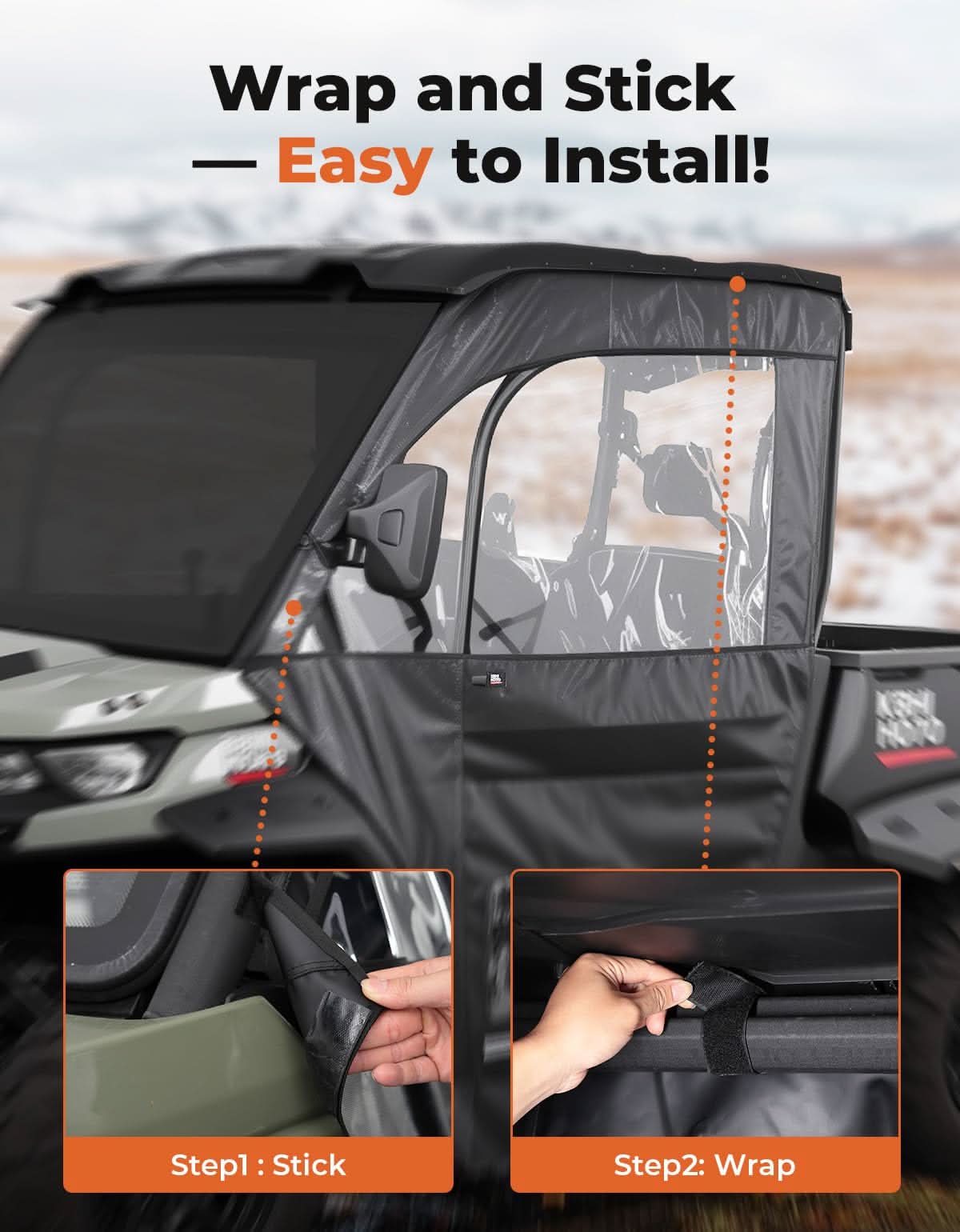 motomo hide Full Soft Doors for Can-Am Defender HD5/7/8/9/10 – Kemimoto