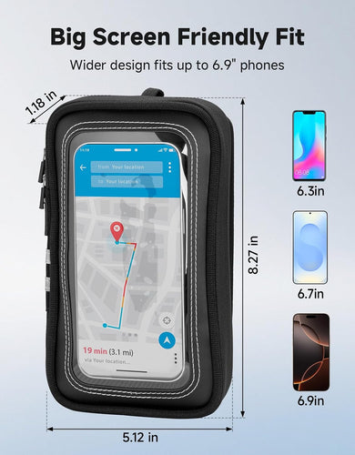 Motorcycle Phone Holder Bag with Touchscreen