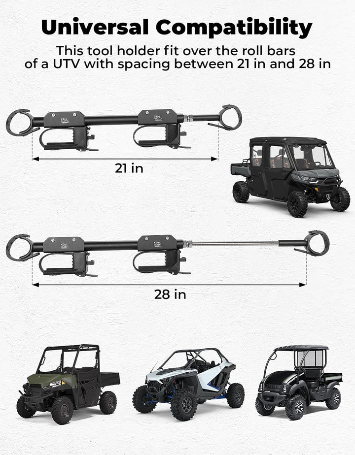 UTV Overhead Hunting Tool Holder Rack for Polaris Ranger - Kemimoto