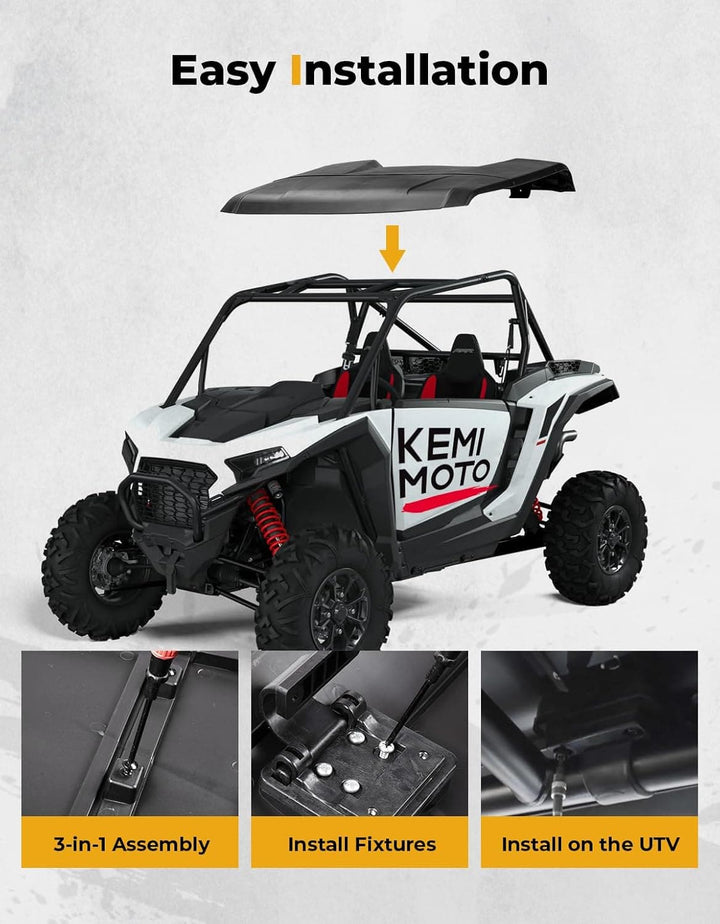 3-in-1 UTV Roof Hard Top for Polaris RZR XP 1000 2024-2025 - Kemimoto