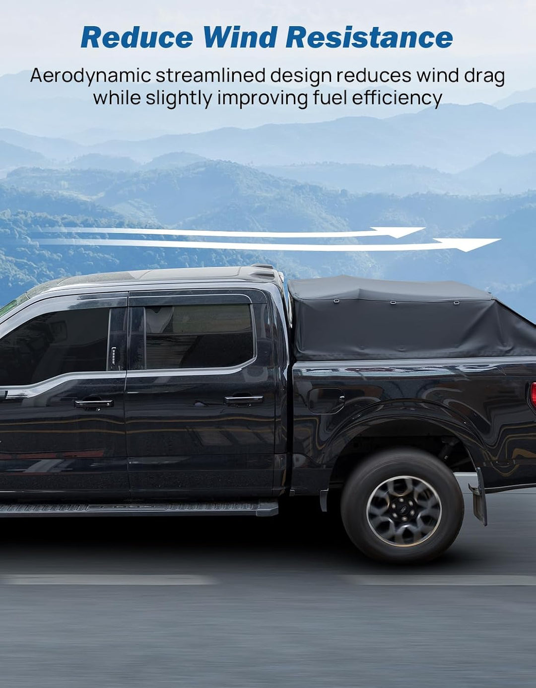 JOYTUTUS Truck Bed Soft Topper for Ford F150 2015-2024 with 5.5' Bed - Kemimoto