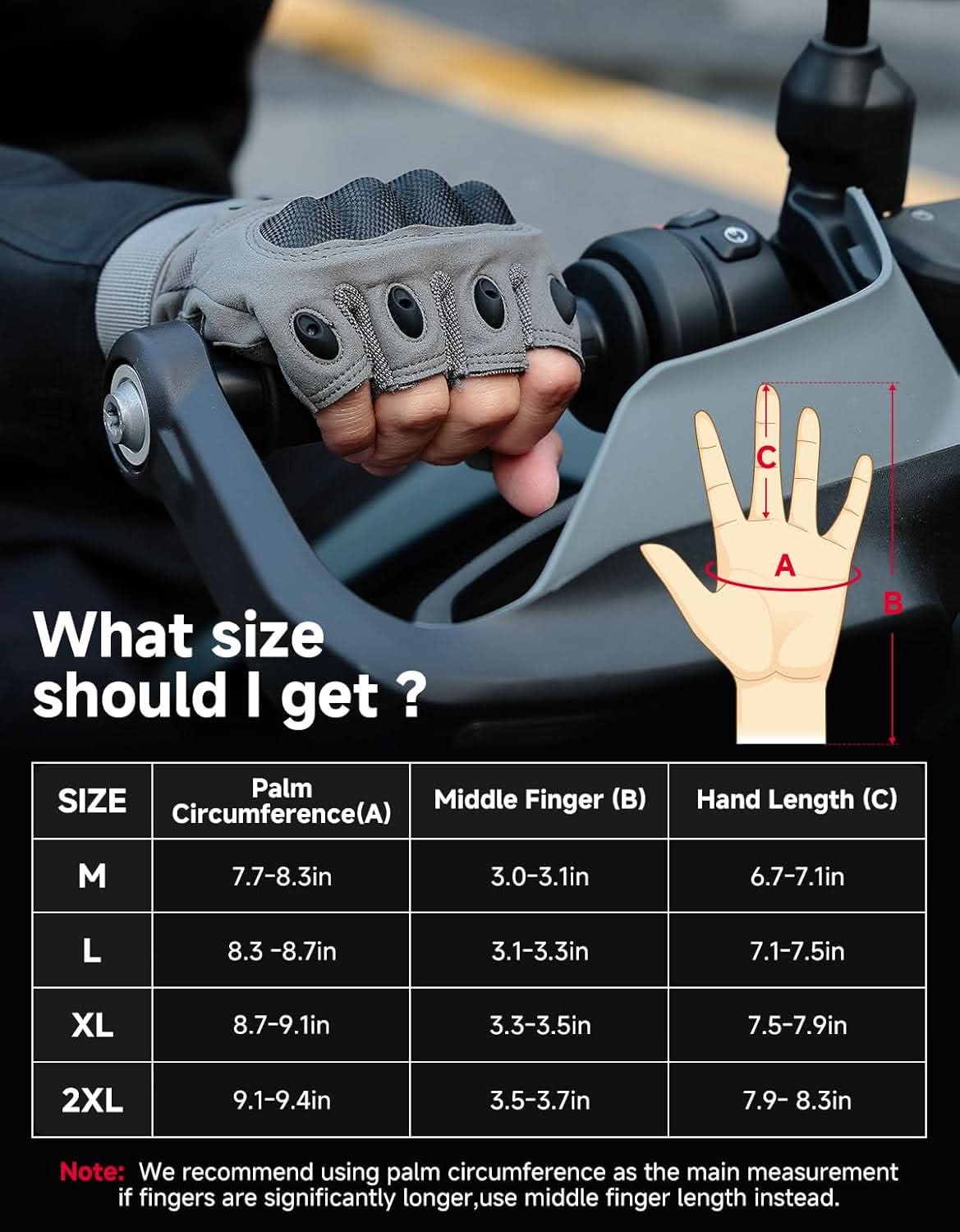 Motorcycle Fingerless Tactical Gloves for Men