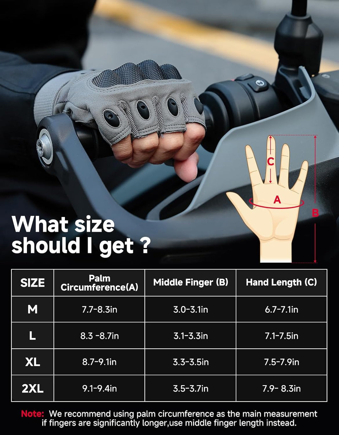 Motorcycle Fingerless Tactical Gloves for Men