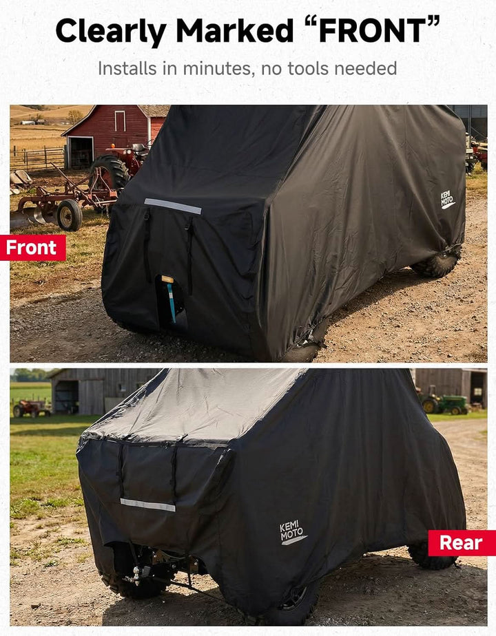 UTV 2-Seater Trailerable Cover for Polaris RZR XP 1000 Can-Am Maverick X3 Defender, 140" x 58" x 75"