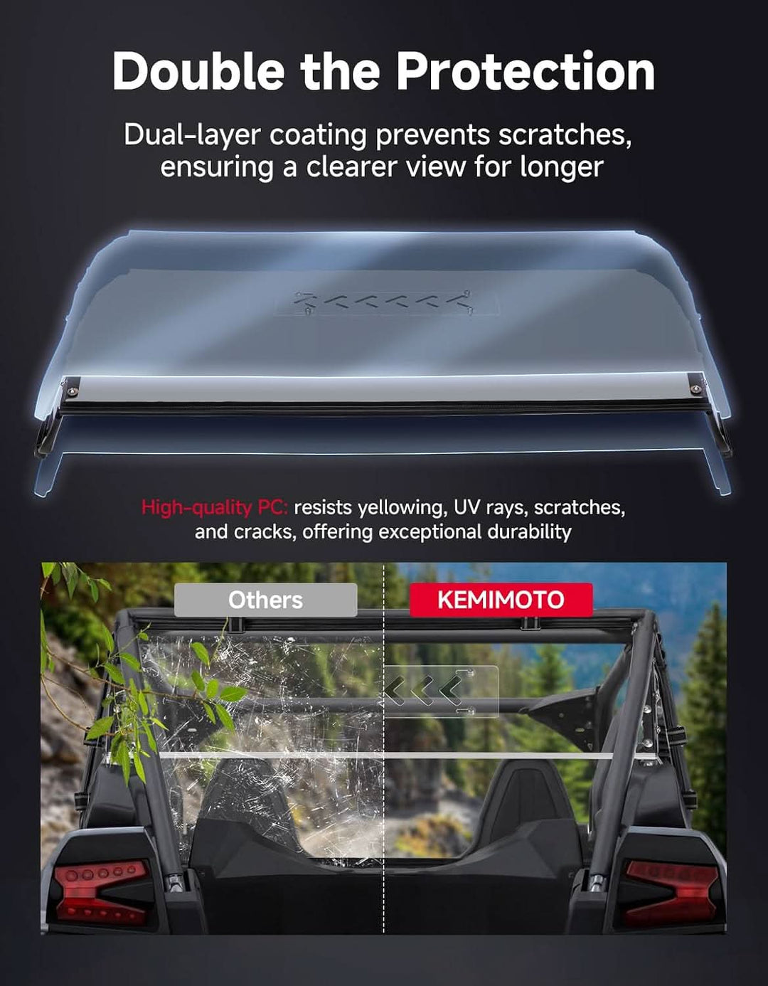 UTV Sliding Rear Windshield For Kawasaki Teryx KRX 4 1000