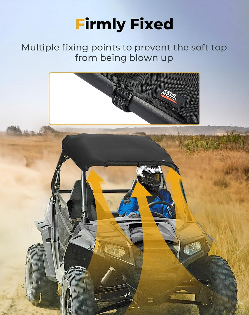 1680D Oxford Fabric Roof for RZR 570/Trail 570/800 - Kemimoto