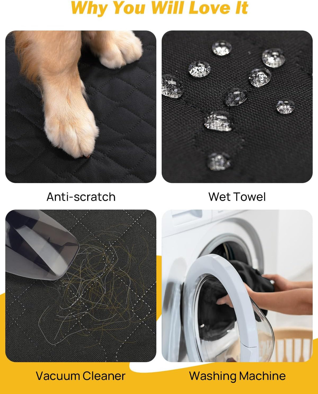 JOYTUTUS Back Seat Extender for Dogs with Dog Bed Mat - Kemimoto