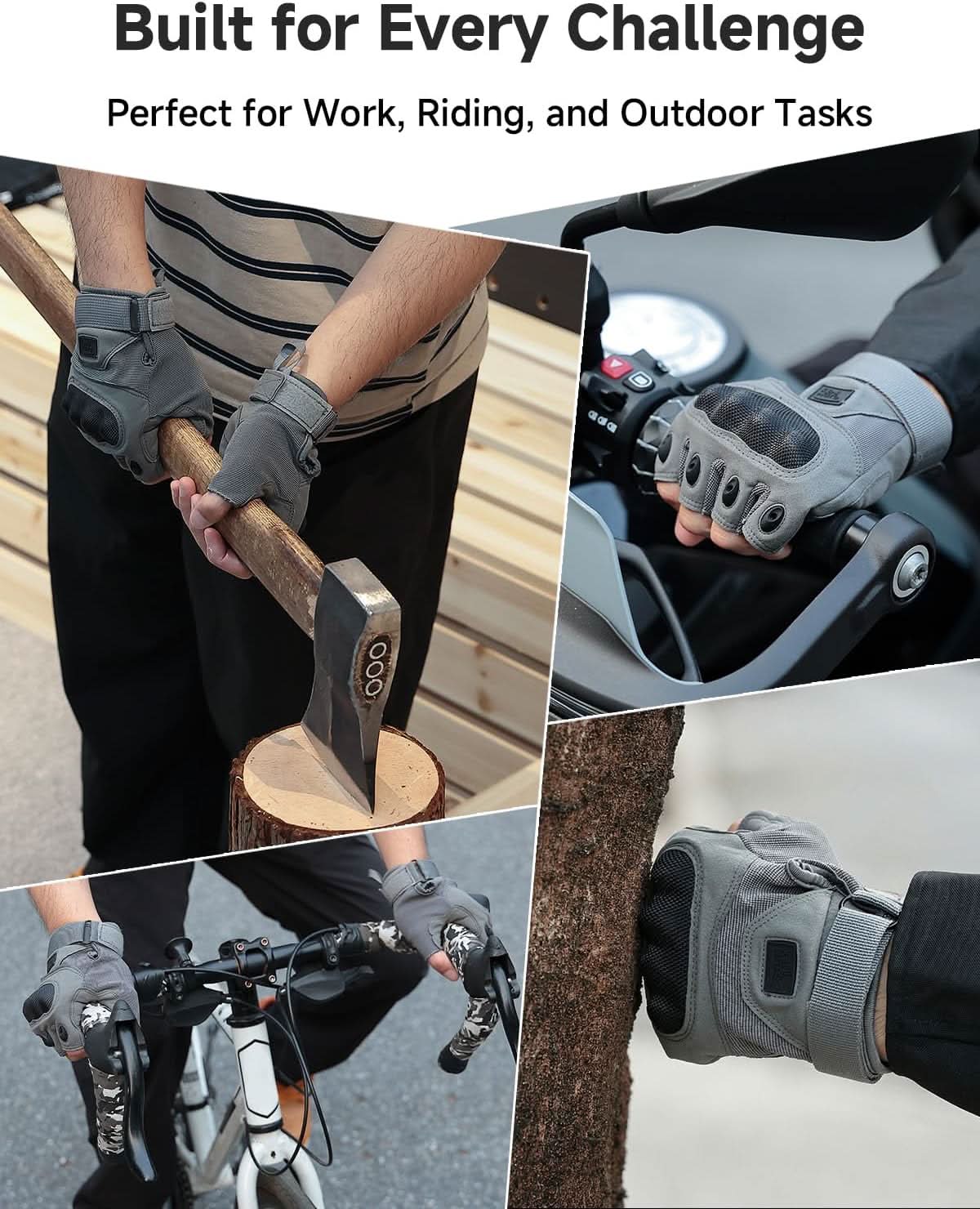 Motorcycle Fingerless Tactical Gloves for Men