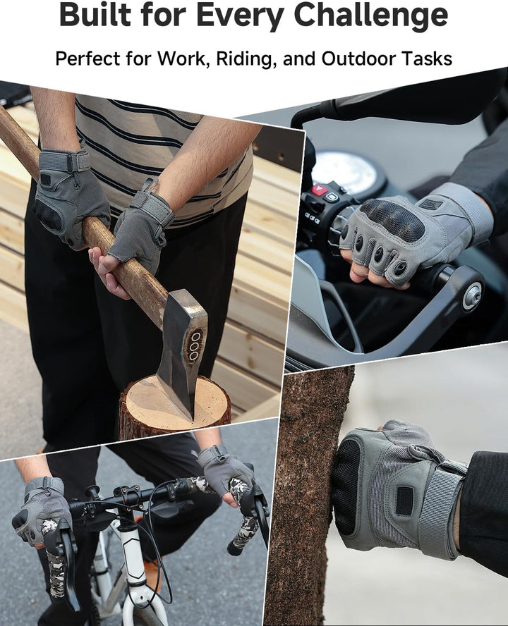 Motorcycle Fingerless Tactical Gloves for Men