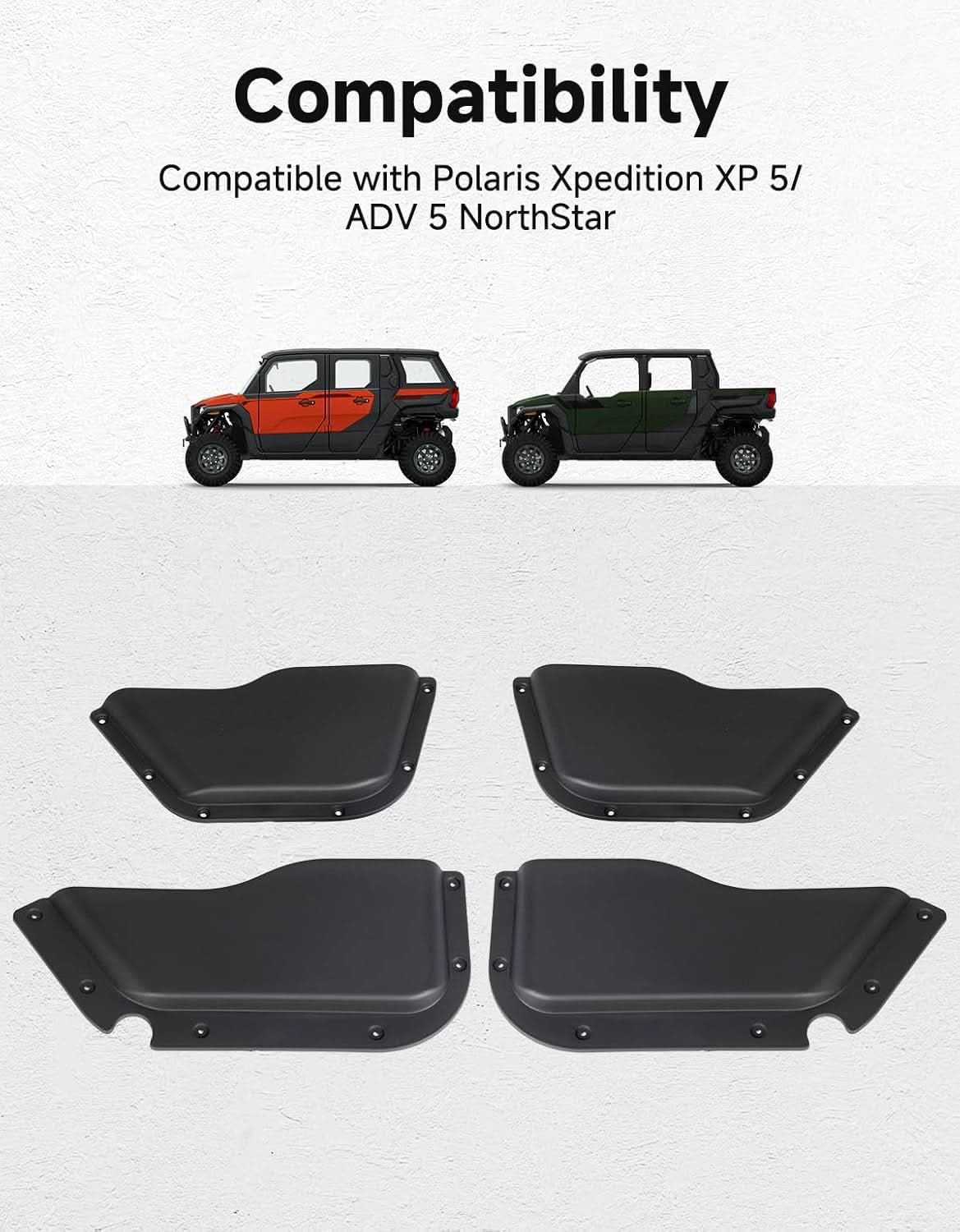 Front & Rear Door Storage Pockets with Cup Holders for Polaris Xpedition XP 5/ADV 5 NorthStar 2024+, 4PCS