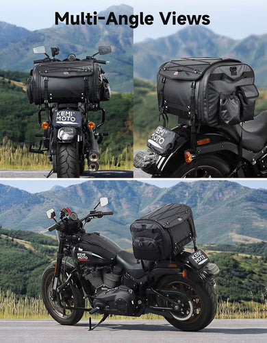 60–80L Expandable Tail Bag For Motorcycle Travel - Kemimoto