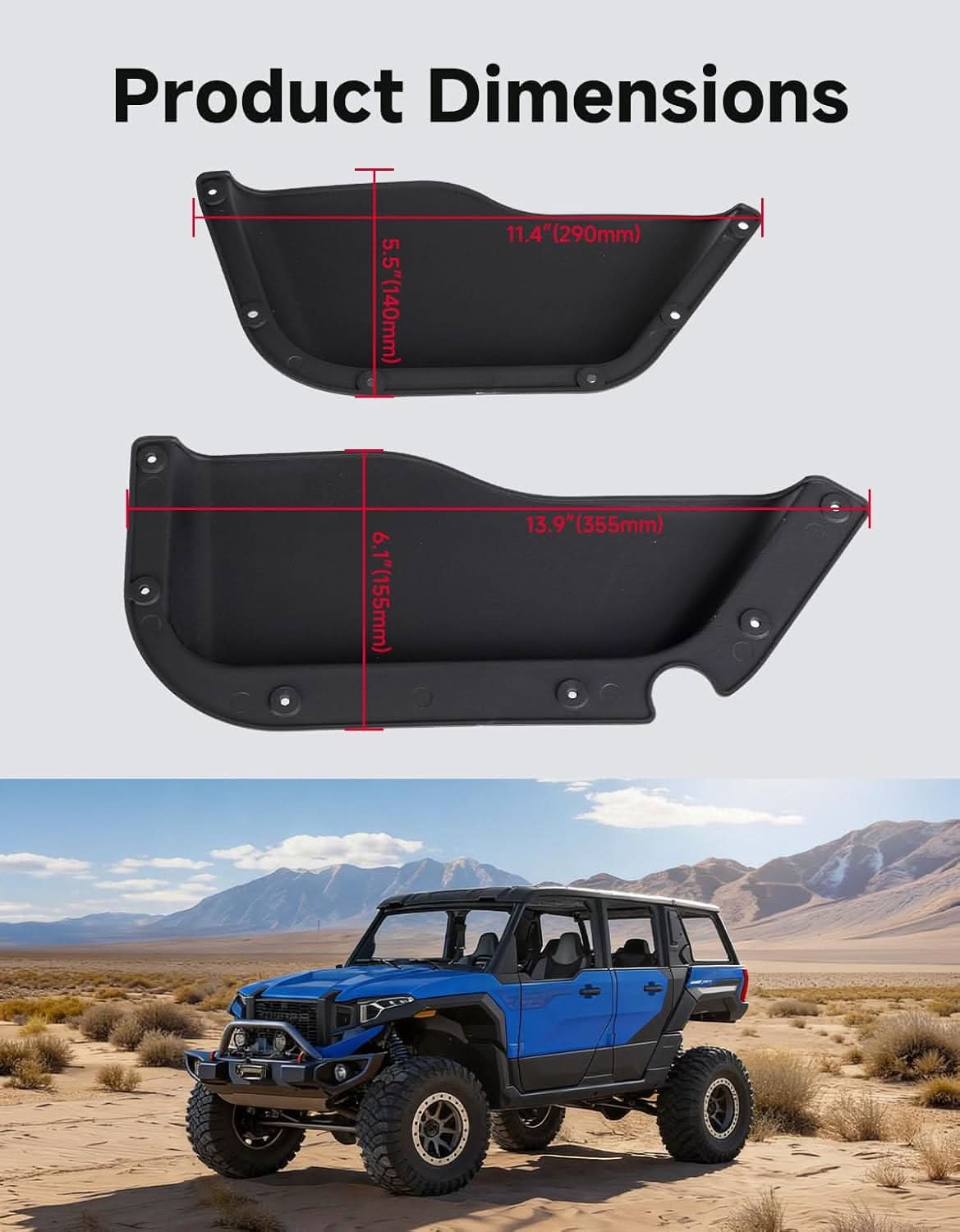 Front & Rear Door Storage Pockets with Cup Holders for Polaris Xpedition XP 5/ADV 5 NorthStar 2024+, 4PCS