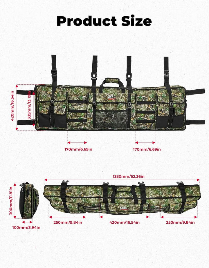 UTV Hunting Tool Bag Rack, Rear Roll Cage Carrier Case - Kemimoto