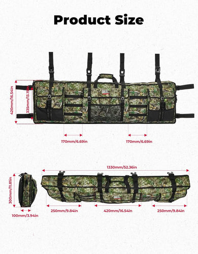 UTV Hunting Tool Bag Rack, Rear Roll Cage Carrier Case - Kemimoto