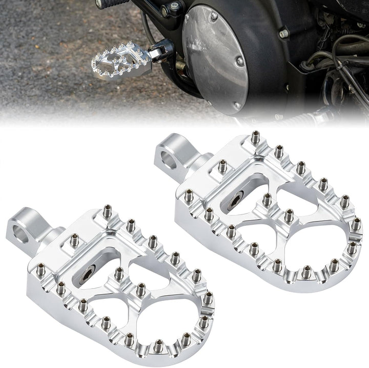 Motorcycle silver Foot pegs for Dyna Sportster Iron 883 - Kemimoto