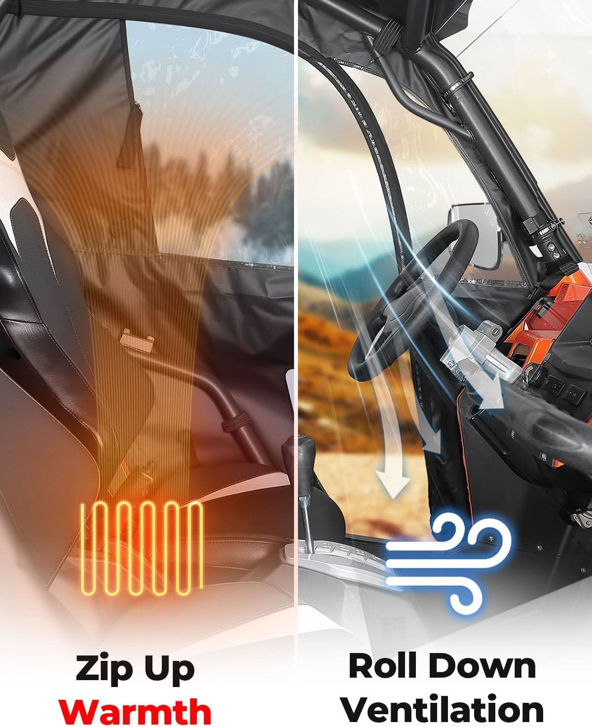 UTV Soft Upper Doors for CFMOTO ZForce 500/800EX/1000 - Kemimoto