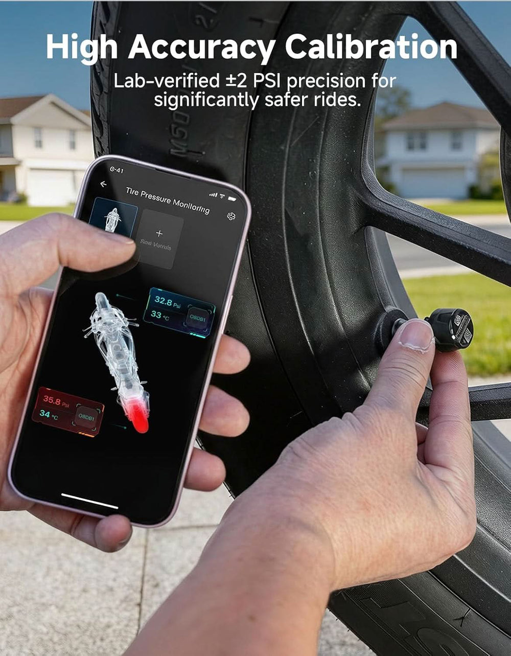 Bluetooth TPMS Sensor for Motorcycle Tire Monitoring - Kemimoto