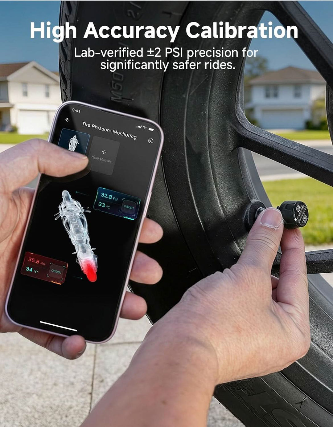 Bluetooth TPMS Sensor for Motorcycle Tire Monitoring - Kemimoto