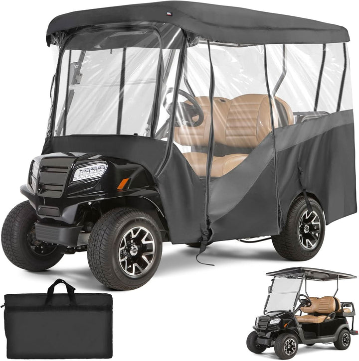 Waterproof Driving Enclosure with Clear PVC Windshield For Golf Cart - Kemimoto