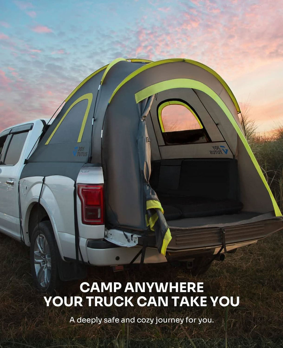 JOYTUTUS Pickup Truck Tent 2.0, 5.5-6 ft, Fiberglass rod - Kemimoto
